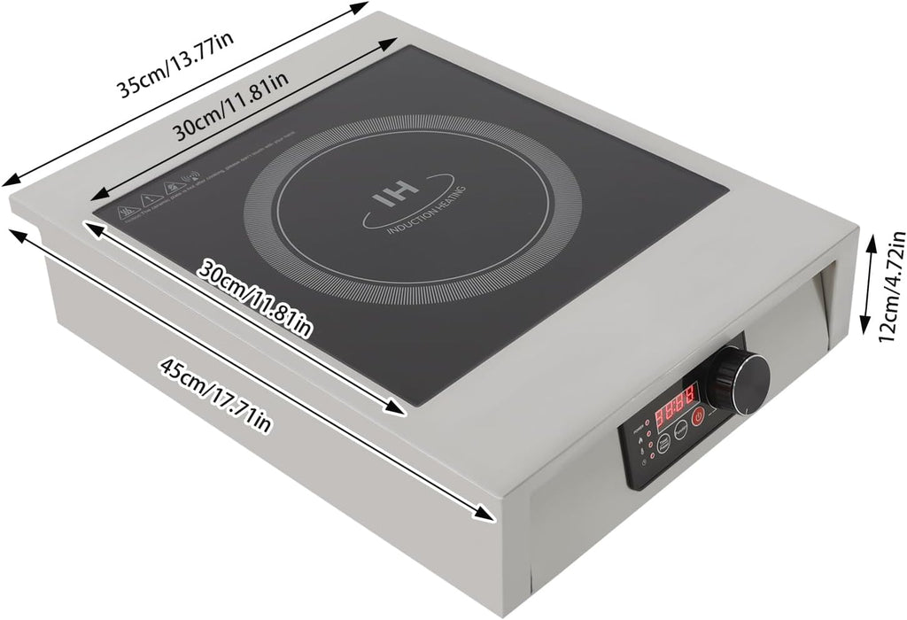 Induction Cooktop 3500W Electric Stove Top Burner Electric Countertop Single Burner with LED Display Portable Induction Cooktop for Home Kitchens, Backyard Cooking, RVs