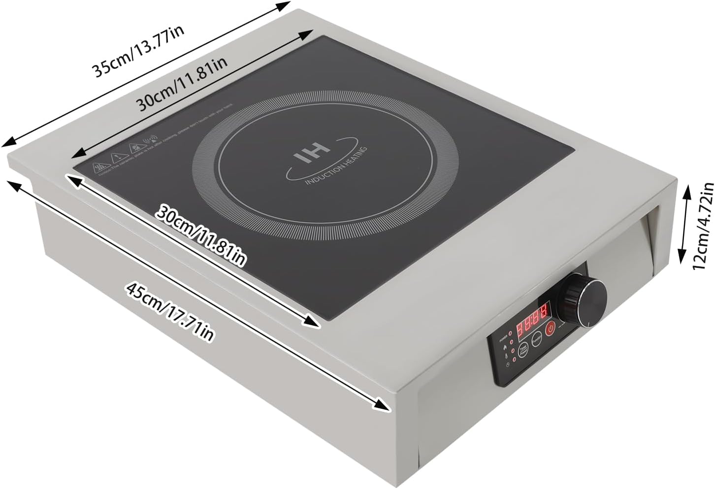 Induction Cooktop 3500W Electric Stove Top Burner Electric Countertop Single Burner with LED Display Portable Induction Cooktop for Home Kitchens, Backyard Cooking, RVs