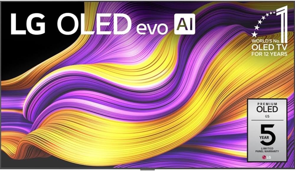 LG 77 Inch G5 Series OLED evo 4K UHD Smart webOS TV with One Wall Design (2025) (Renewed) Bundle with Deco Gear 6FT HDMI 2.0 Cable and CPS Exclusive 26 Month Protection Pack (BEACH-CPS-26M5000)