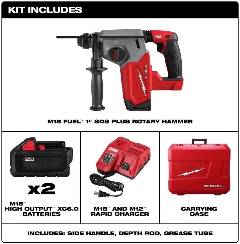 2912-22 Power Rotary Hammers Cordless Rotary Hammers for Milwaukee M18 18V FUEL 3-Mode Brushless 1' Rotary Hammer Kit - New