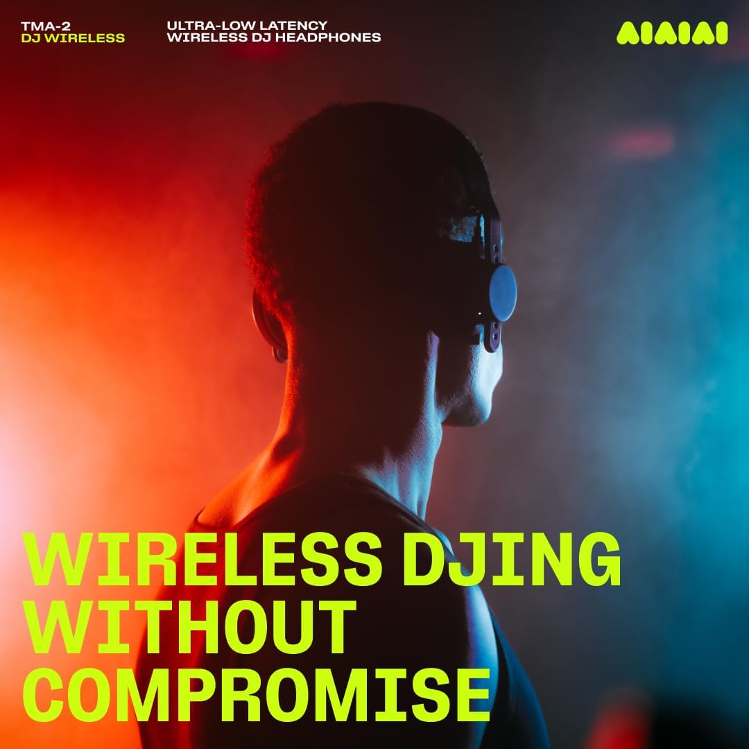 Aiaiai TMA-2 DJ Wireless - Professional Wireless DJ Headphones with Ultra-Low Latency Audio, 20+ Hours of Playback, Durable Lightweight Design, High Isolation Ear Pads and Added Bluetooth.
