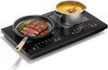 Double Induction Cooktop 1800W, Portable 2 Burner Electric Cooktop with Full Touch Control, 10 Power Levels, 4-Hour Timer, Safety Lock, 110-120V