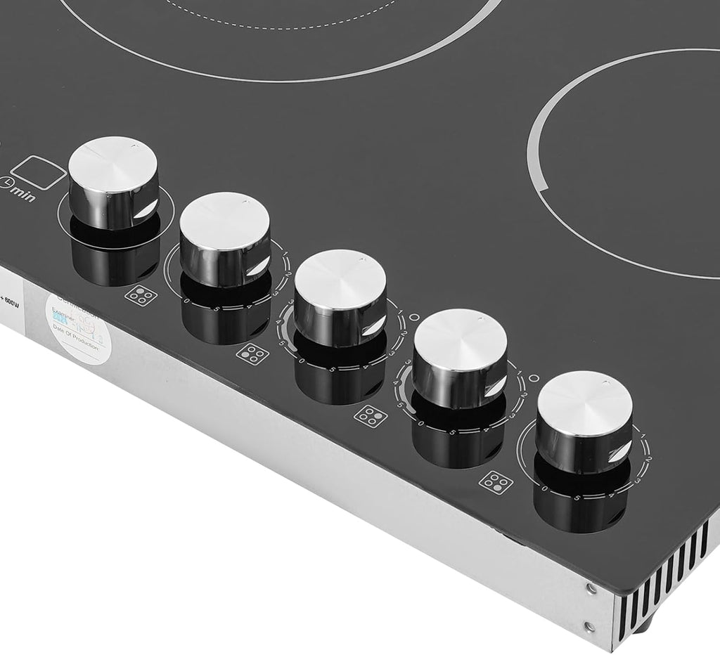 4 Burners Electric Cooktop, 24In Electric Kitchen Stoves 1200W Induction Cooktop with LED Screen for Home and Hotel 23.62 x 20.08 x 3.94 Inch
