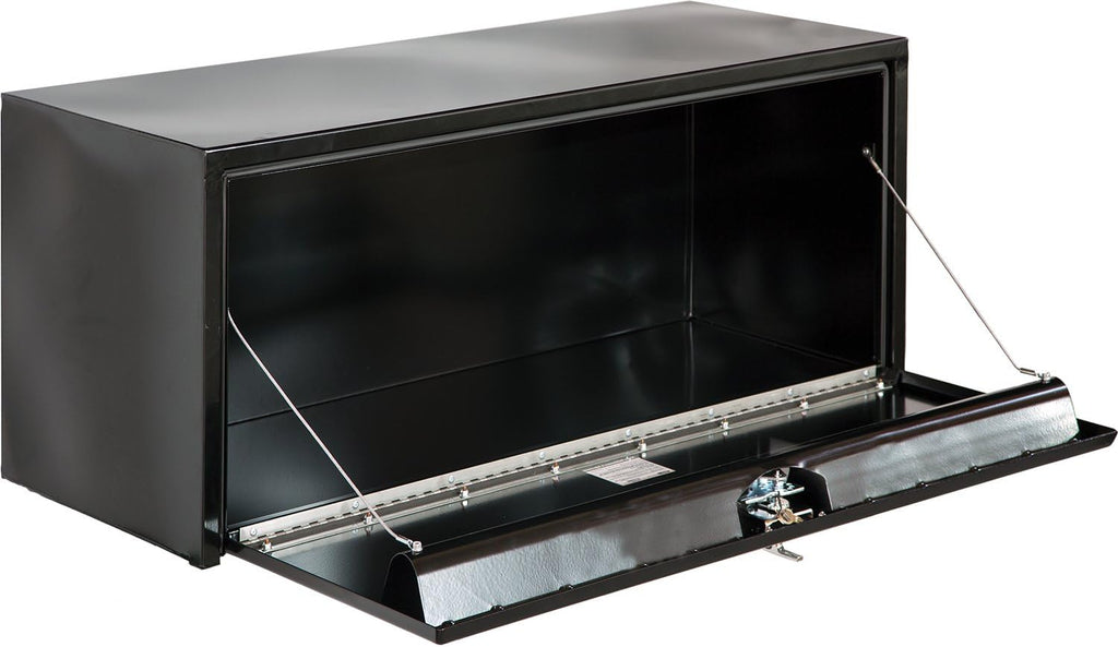 Buyers Products 1702315 Black Steel Underbody Truck Tool Box – 18 x 18 x 60 Inch - Truck Bed & Underbelly RV Storage Box, Locking T-Latch, Weather-Resistant, Heavy-Duty Flatbed Job Box, Made in USA