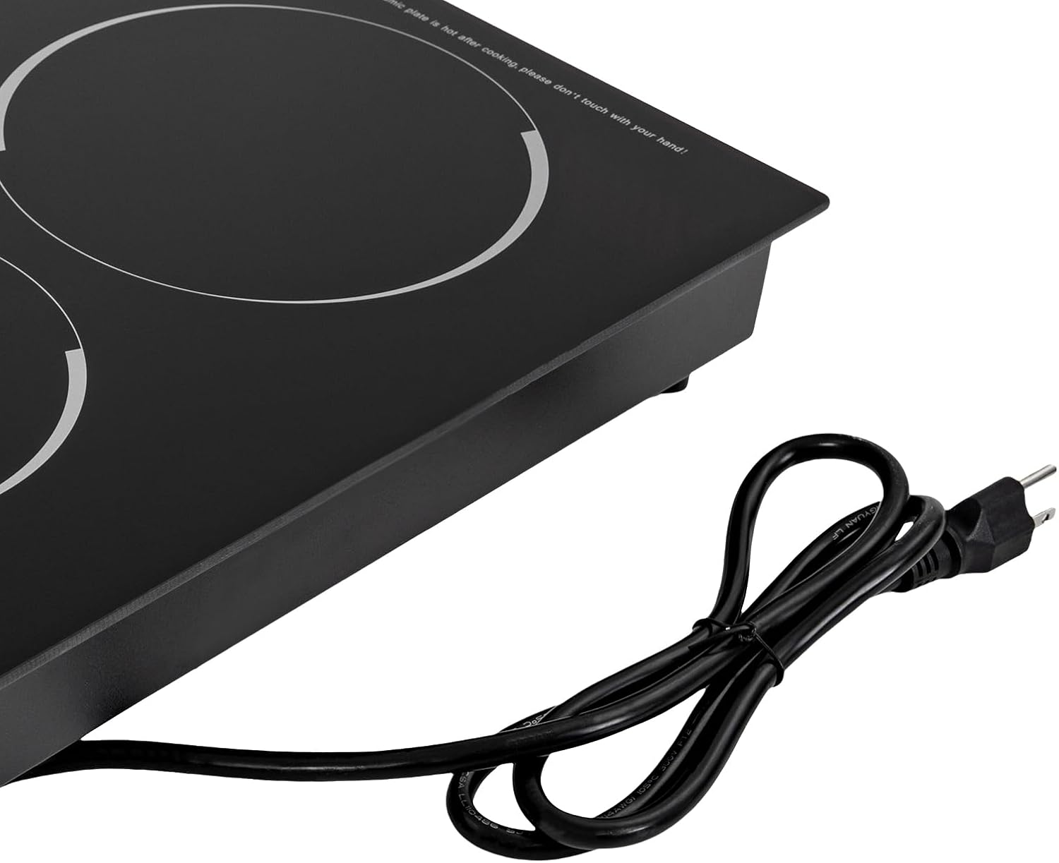 1200W+900W 20 Inch Electric Cooktop, 9 Levels 2 burner induction Built-in Plate Hot Plate Electric burner Double Induction Cooktop with LED touch Knob Control Overheat Protection for all Pans