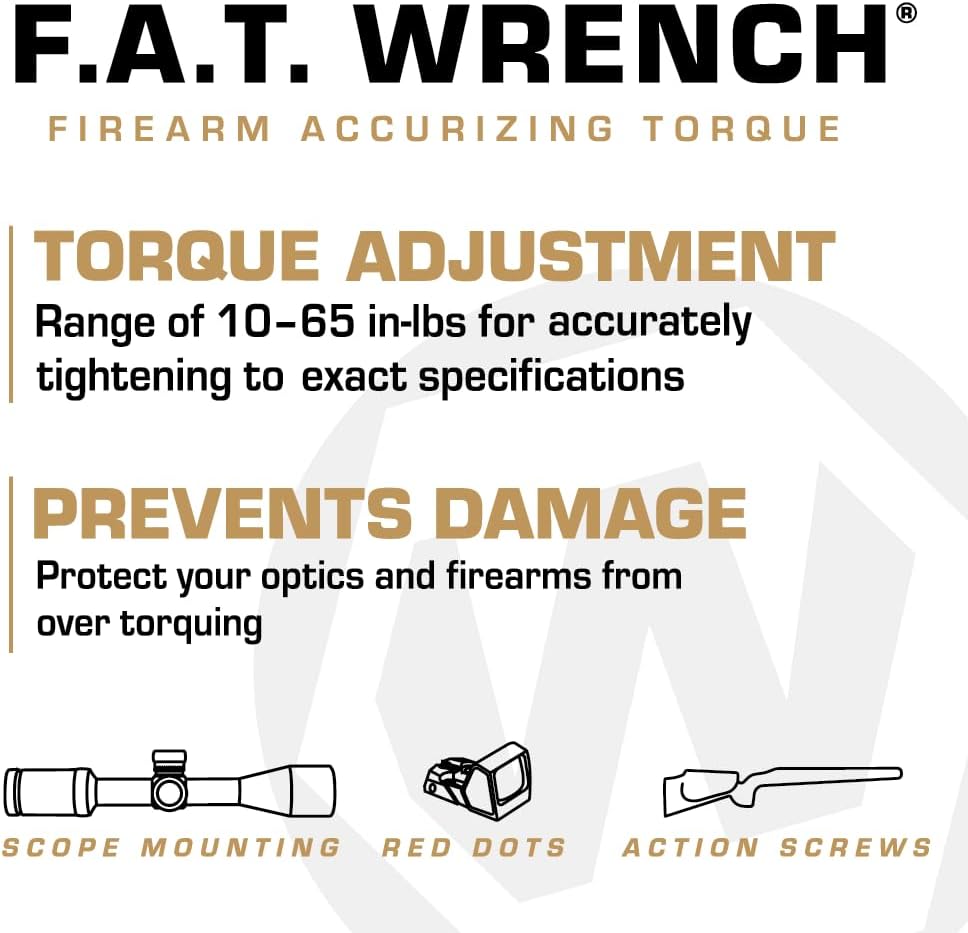 Wheeler 38 Piece FAT Wrench Screwdriver Set with Adjustable Torque Range 10-65 IN-LBs, Corrosion Resistant, Precise Fit Bits, For Scope Mounting, Gun Maintenance, and Gunsmithing