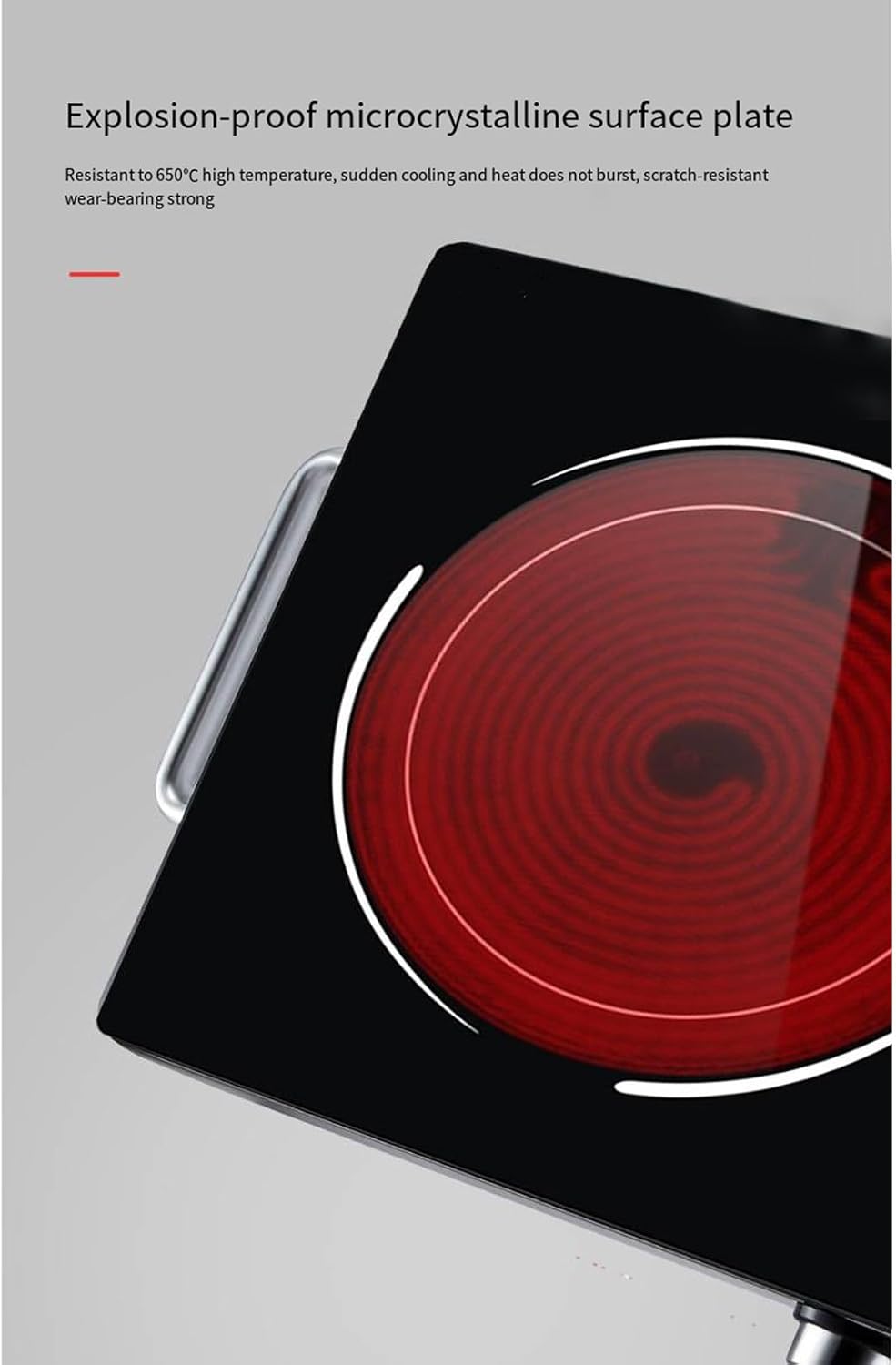 2200W Convenient High Power Electromagnetic Portable Induction Cooktop 5 Temperature Levels 3 Hour Timer Countertop Burner