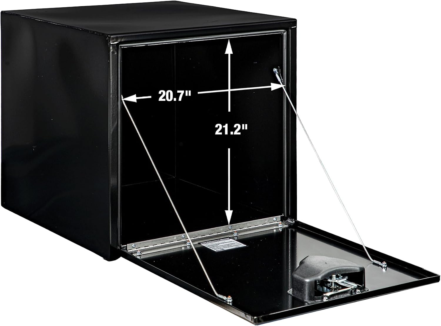 Buyers Products 1704300 Black Steel Underbody Truck Tool Box – 24 x 24 x 24 Inch - Truck Bed & Underbelly RV Storage Box, Locking T-Latch, Weather-Resistant, Heavy-Duty Flatbed Job Box, Made in USA