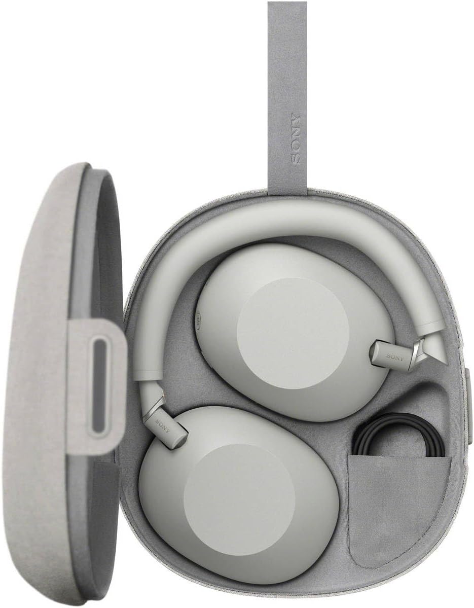 Sony WH-1000XM6 The Best Wireless Noise Canceling Headphones + Portable Charger + Headphone Stand + 20W 2-Port Wall Charger (Platinum Silver)