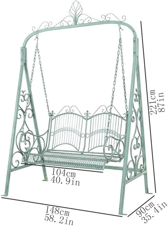 Outdoor Bench Outdoor Rustic Vintage Iron Swing Chair for Garden Balcony Patio Decorative Hanging Double Rocking Garden Bench