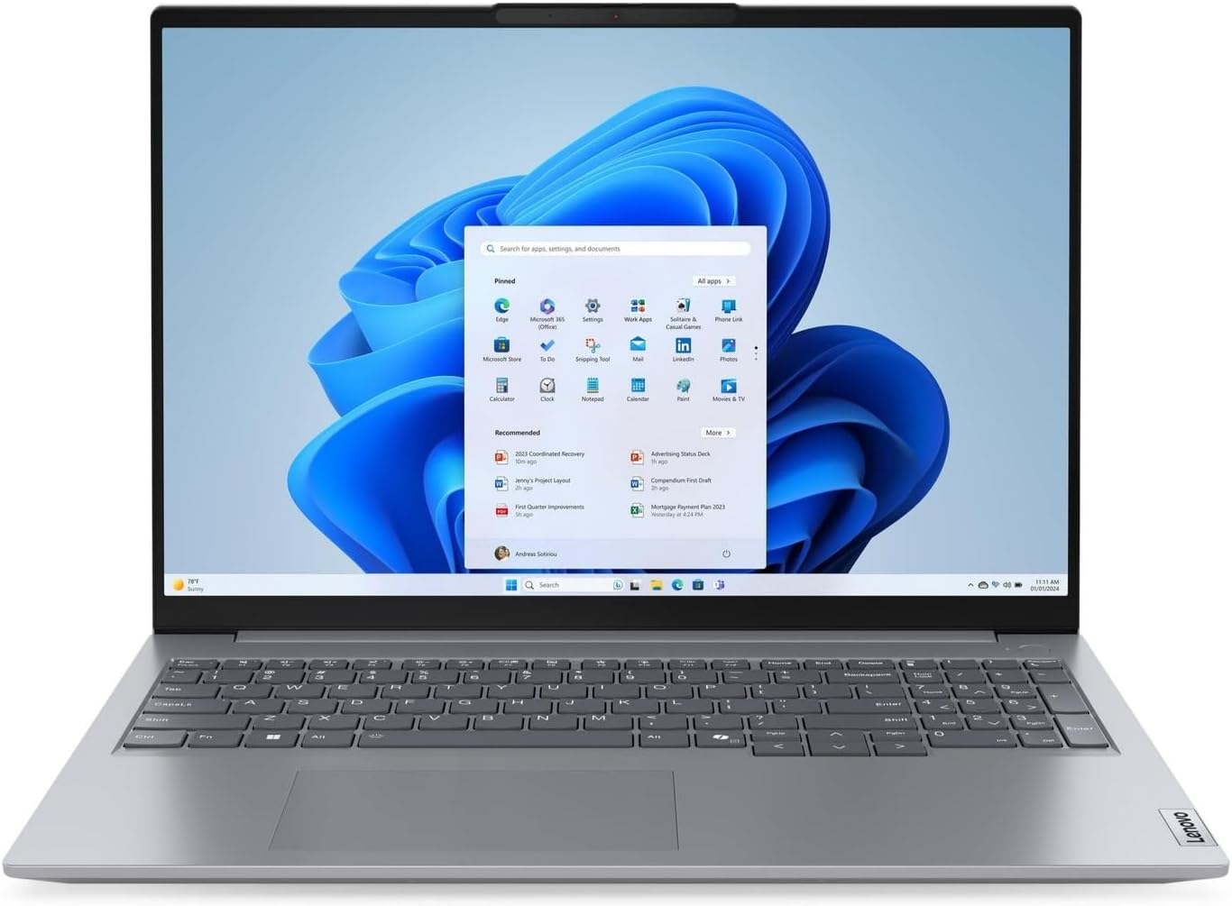 Lenovo ThinkBook 16 G7 Business Laptop 2025,16' WUXGA Display, AMD Ryzen 5 7533HS (6-Core), 16GB DDR5 RAM, 1TB PCIe SSD, Wi-Fi 6, Bluetooth, RJ-45, Webcam, Fingerprint Reader, Copilot Win 11 Pro