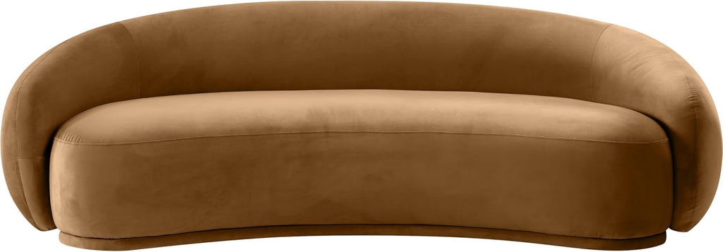 Meridian Furniture 44044Saddle-S Emery Collection Modern | Contemporary Sofa with Ultra Luxe Saddle 460 GSM Velvet, Solid Eucalyptus Wood Inner Frame, 95' W x 45.5' D x 31' H, Saddle