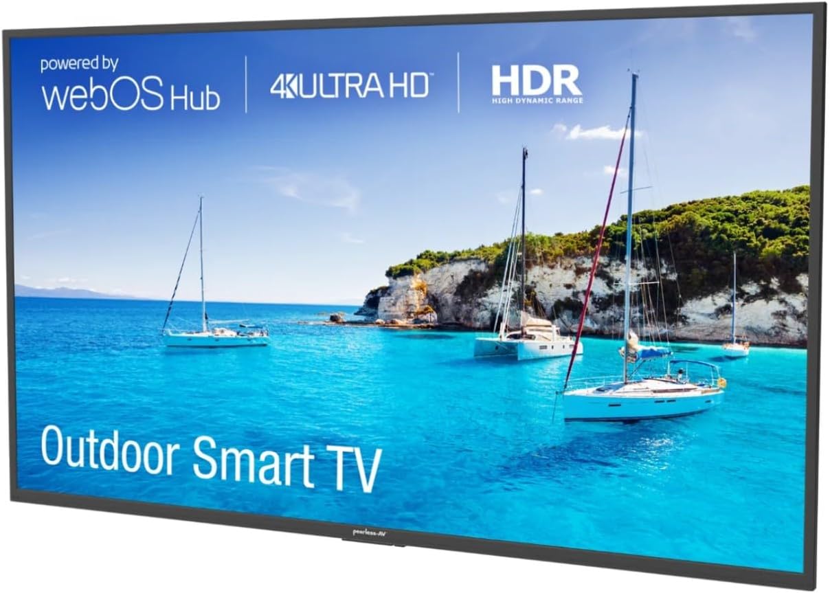 Neptune NT654 65-Inch Partial Full Sun Outdoor 4K HDR Smart TV with Tilting Wall Mount, 16:9 Aspect Ratio, 3840x2160 Resolution, 800cd/m2 Brightness, 178° Vertical/Horizontal Viewing Angle