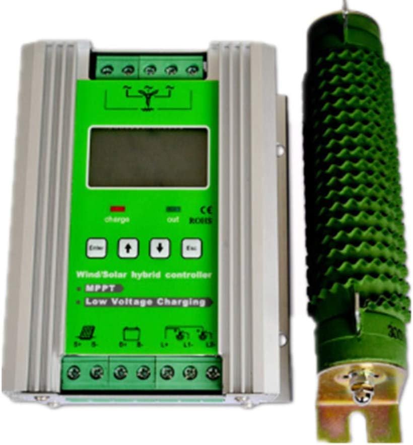 1.4Kw Wind Solar Power: 10pcs 100W Mono Solar Panels & 400W Wind Turbine Generator & 2000W 24V Off Grid Inverter & Cable Connector Home Boat RV