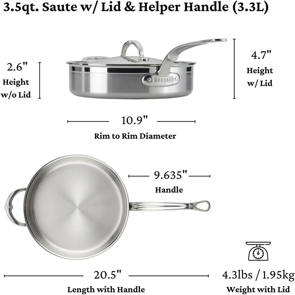 Hestan - ProBond Collection - Professional Clad Stainless Steel 10-Piece Ultimate Cookware Set, Induction Cooktop Compatible
