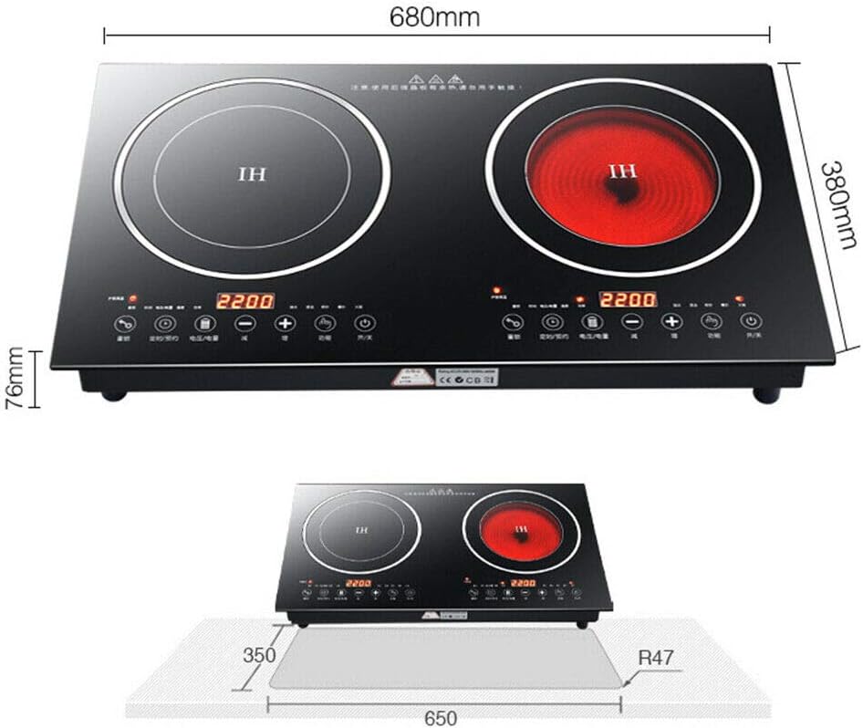 Portable Induction Cooktop - 110V 8 Levels Electric Dual Induction Cooker Cooktop Countertop Double Burner Suitable for Cast Iron Cookware Kitchen or Resturant USA STOCK