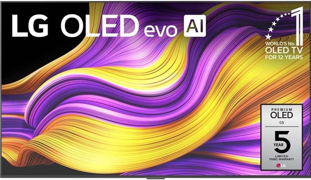 LG OLED65G5WUA 65 Inch G5 Series OLED evo 4K UHD Smart webOS TV with One Wall Design 2025 (Renewed) Bundle with 6FT HDMI 2.0 Cable and CPS Exclusive 26 Month Protection Pack (BEACH-CPS-26M3500)