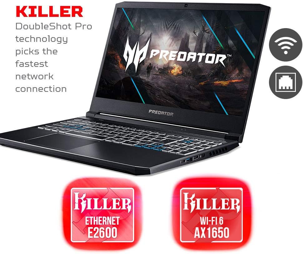 Acer Predator Helios 300 Gaming Laptop, Intel i7-10750H, NVIDIA GeForce RTX 3060 Laptop GPU, 15.6' Full HD 144Hz 3ms IPS Display, 16GB DDR4, 512GB NVMe SSD, WiFi 6, RGB Keyboard, PH315-53-71HN
