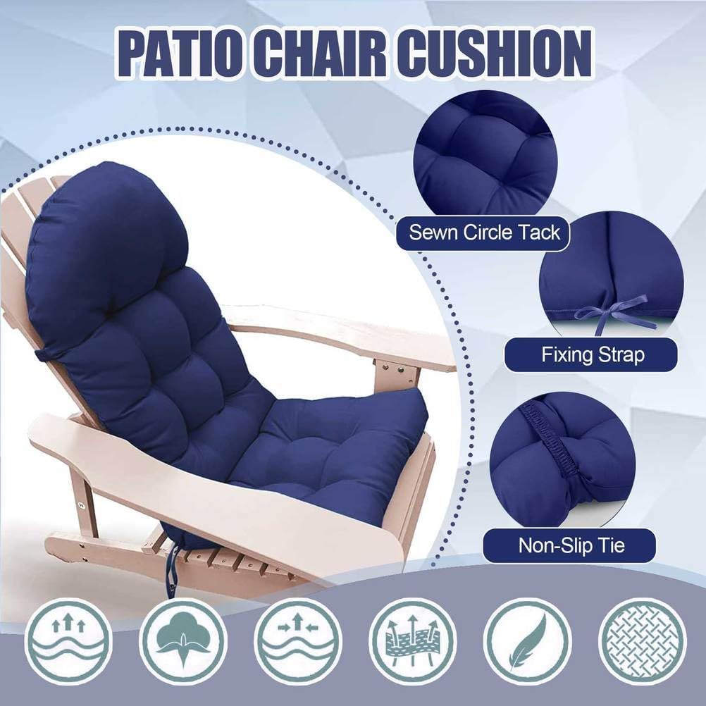 Chair Cushion Waterproof Outdoor Rocking Chair Cushions with Ties Anti-Slip High Back Patio Chair Cushions for Patio Furniture Cushions Dark Grey 6 Pieces