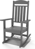 NAVINE Outdoor Rocking Chairs, Oversized High Back Patio Rocking Chairs, All Weather Porch Rocking Chairs for Outside. Dark Grey