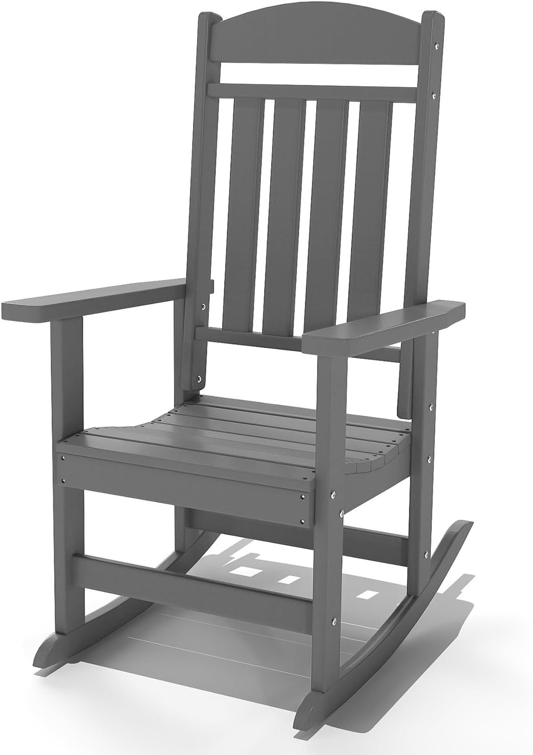 NAVINE Outdoor Rocking Chairs, Oversized High Back Patio Rocking Chairs, All Weather Porch Rocking Chairs for Outside. Dark Grey
