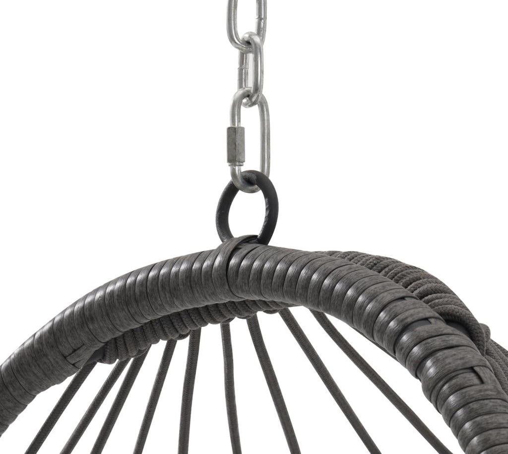 Hanging Egg Swing Chair Outdoor Wicker Hammock Egg Chairs Indoor Without Stand Water-Resistant Tufted Swing Basket Chairs Egg Chairs with UV Resistant Cushions for Bedroom Balcony Garden Patio