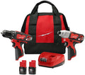 BYOGI 2494-22 M12 For Milwaukee 12V Cordless Power Lithium-Ion 2-Tool Combo Kit