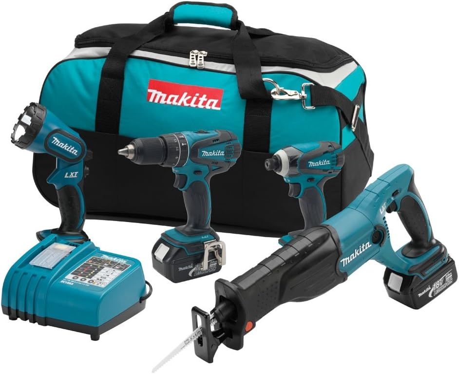 Makita LXT407 18V LXT® Lithium-Ion Cordless 4-Pc. Combo Kit