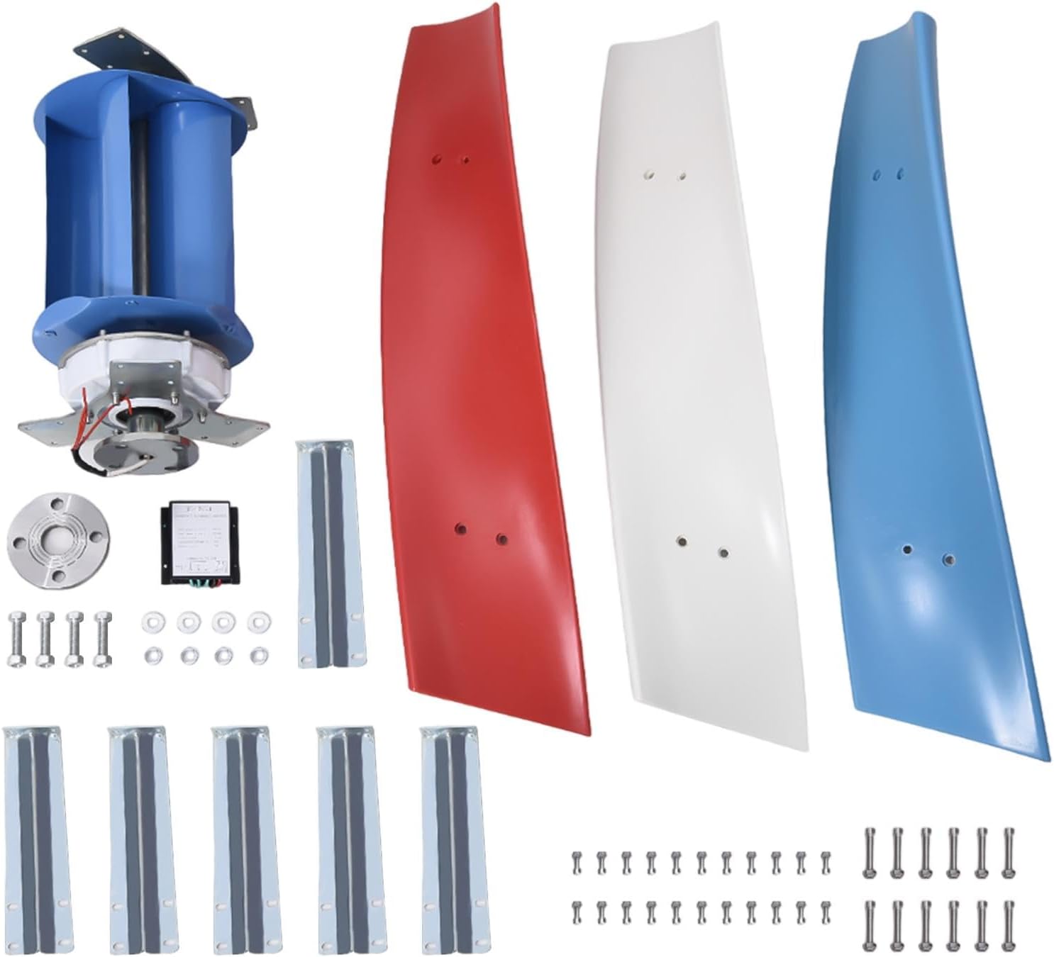 Vertical Wind Turbine | 3 Leaves Wind Powered Generator 3000W - AC Permanent Magnet Generator Kit for Home, RVs, Boats, Terraces, Cabins