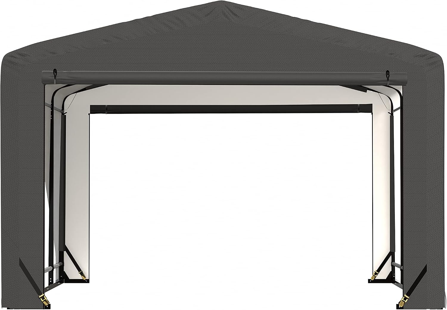 ShelterLogic ShelterTube Garage & Storage Shelter, 12' x 18' x 8' Heavy-Duty Steel Frame Wind and Snow-Load Rated Enclosure, Gray