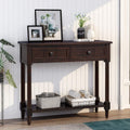 Bellemave Console Table with Drawers, Retro Entryway Table with 2 Drawers and Open Storage Shelf, Narrow Long Sofa Table, Behind Couch Table for Living Room, Foyer and Hallway,Espresso