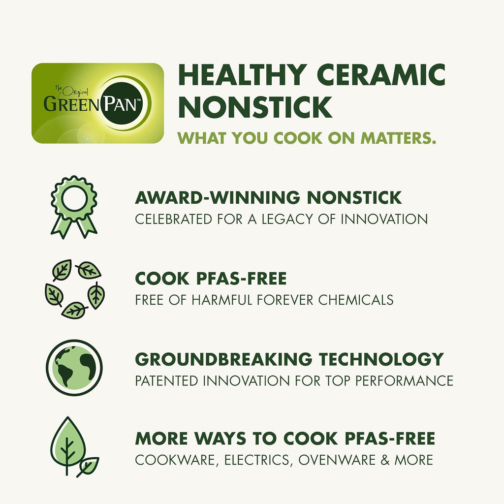 GreenPan Valencia Pro 9 Piece Ceramic Nonstick Cookware Set, PFAS-Free, Induction Ready, Hard Anodized Pots & Pans with Lids, Compatible on All Cooktops, Dishwasher & Oven Safe, Gray