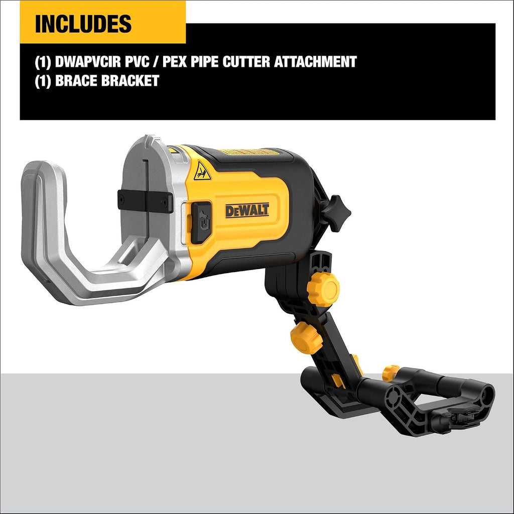DEWALT IMPACT CONNECT PVC/PEX Cutter with Brace Bracket and DEWALT 20V MAX Impact Driver, Cordless, 3-Speed, Battery and Charger Included