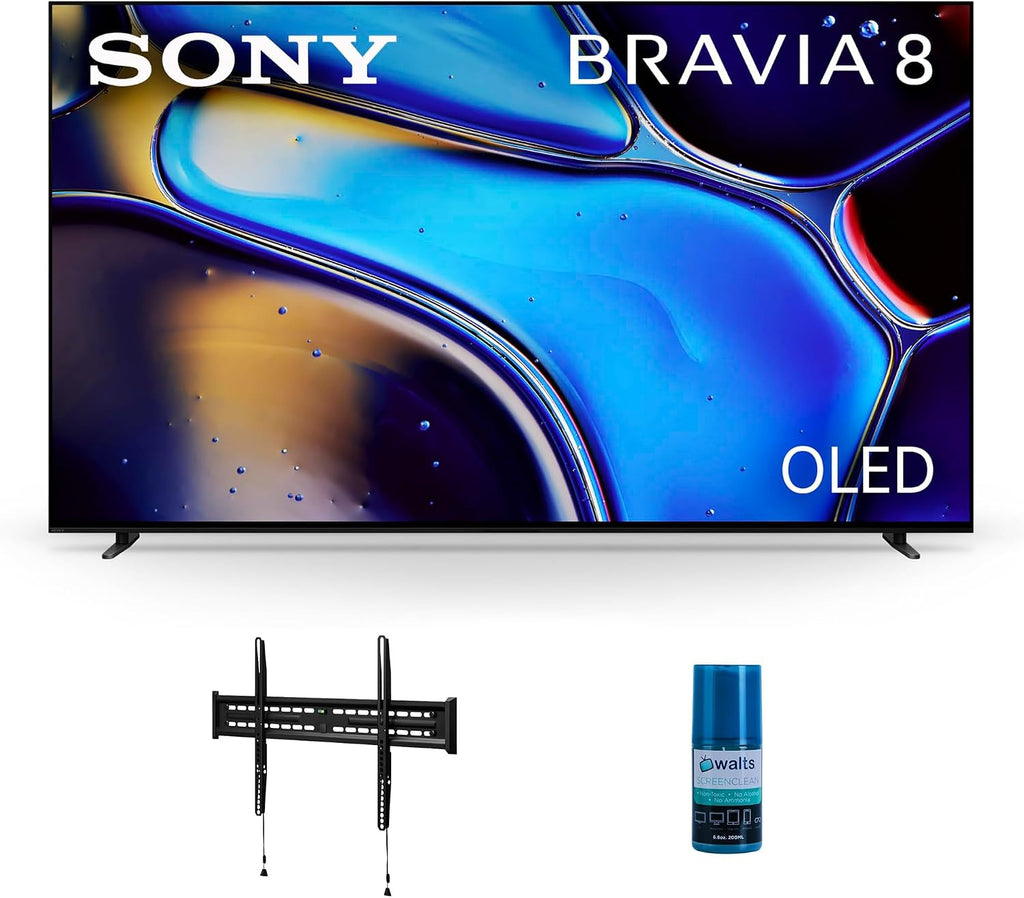 Sony K55XR80 55 Inch IMAX Enhanced Bravia OLED 4K HDR Google TV with a Walts TV FIXED-MOUNT-43-90 TV Mount for 43'-90' Compatible TVs and Walts HDTV Screen Cleaner Kit (2024)