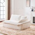 138' Modular Cloud Couch, Sectional Couch with Deep Seats, Wide Armrests and Multiple Pillows, Boneless Couches Sofas Loveseat for Bedroom/Living Room/Apartment/Office (White, Right)