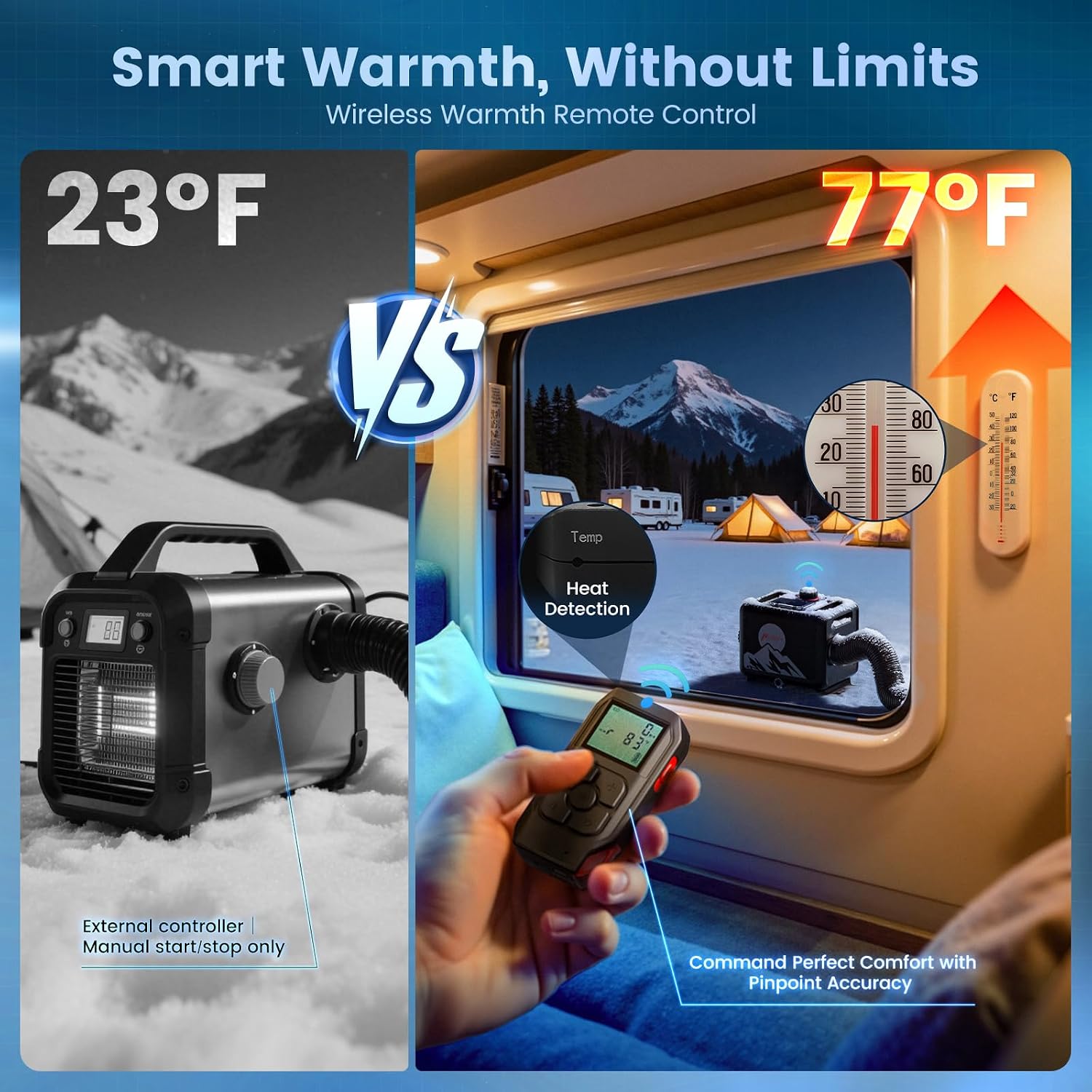 8KW Diesel Heater, All in One 7.5L Toolbox MAX Diesel Air Heater 110/12/24V Parking Heater with App Control, Wireless Temperature Sensing and Altitude Mode for RV Garage Camper 2025 Upgraded