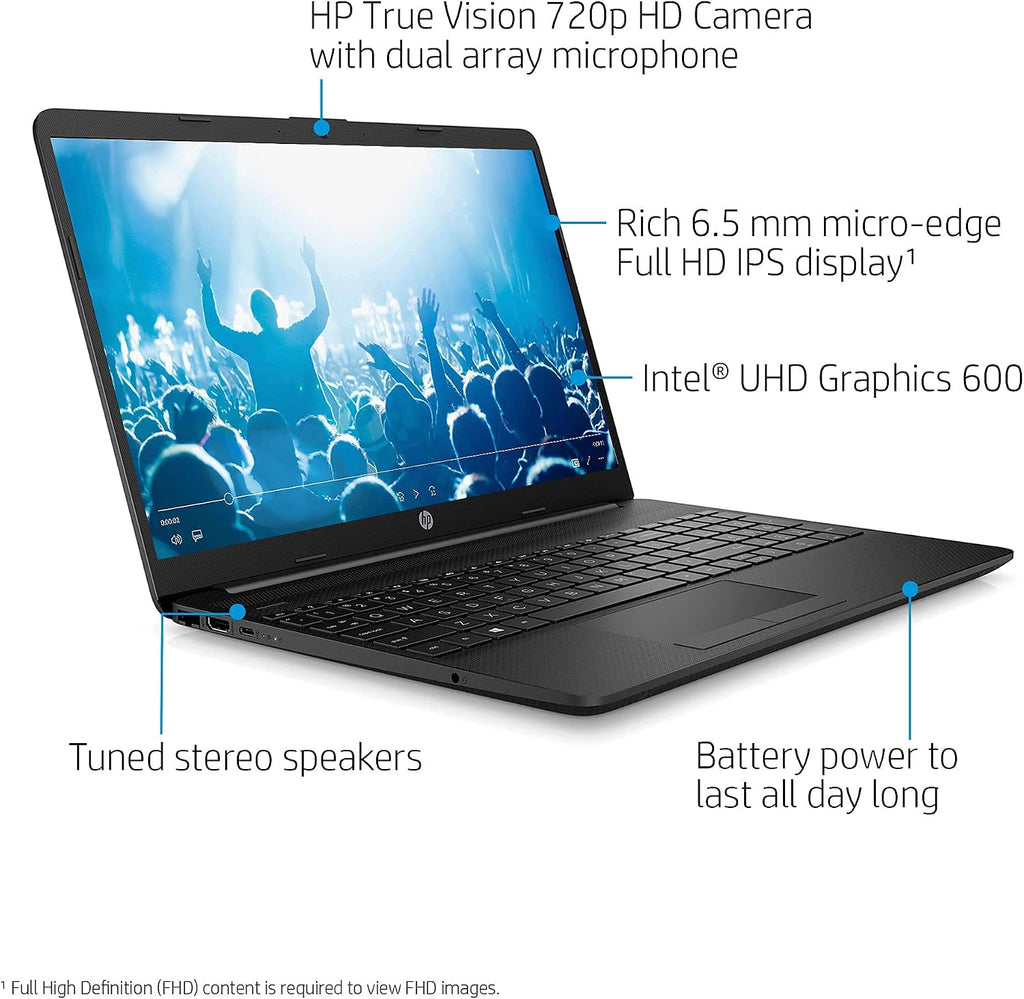 HP 2022 Notebook 15 Laptop, 15.6' Full HD Screen,Intel Celeron N4020 Processor, 16GB DDR4 Memory, 1TB SSD, Online Meeting Ready, Webcam, Type-C, RJ-45, HDMI, Windows 11 Home, Black
