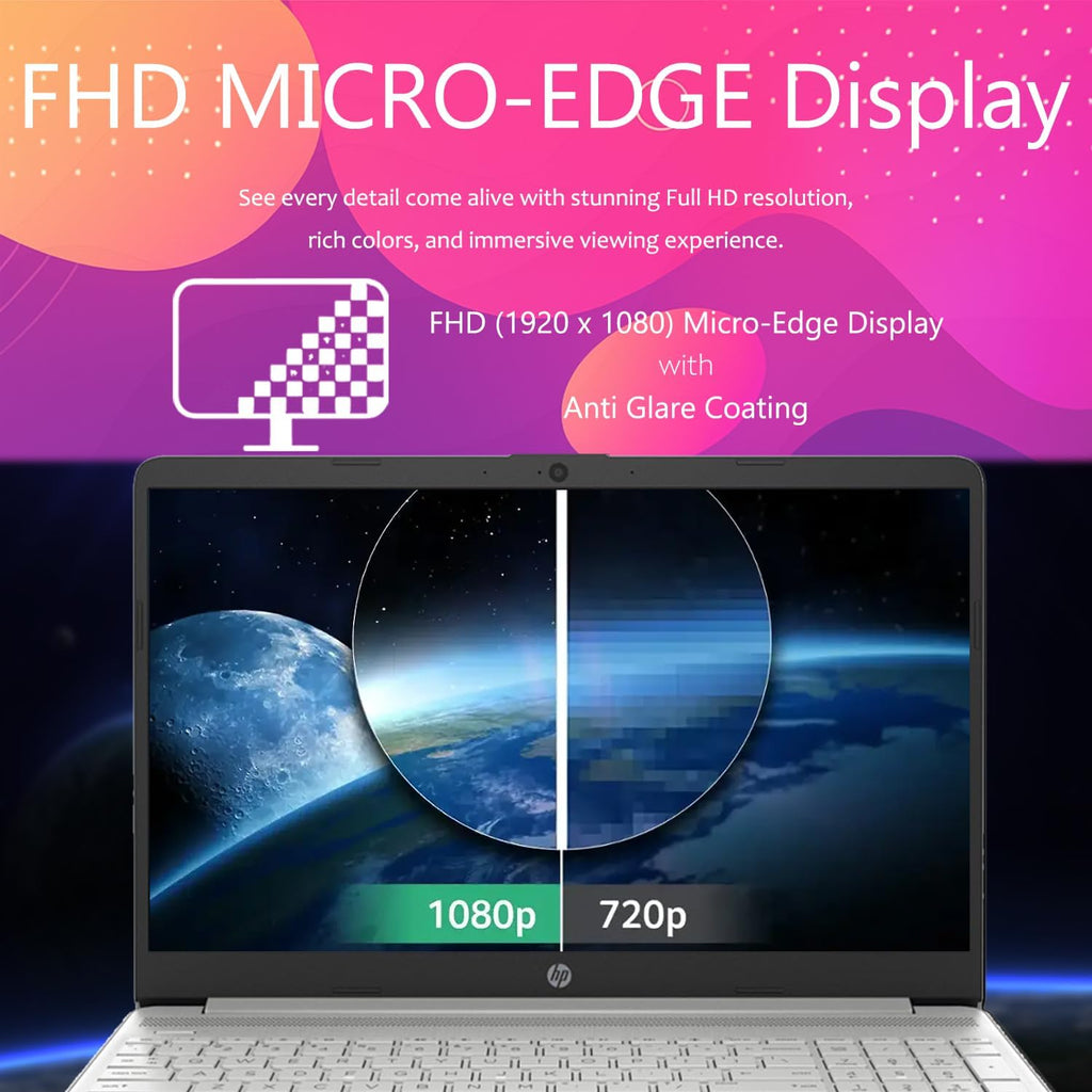 HP 15 Laptop for School, Work & Home • 15.6' FHD 1080p IPS Display • Powerful Intel Processor • 16GB RAM • 1TB SSD • Microsoft Office • Copilot AI • Windows 11 Pro • SD Card Reader • HDMI