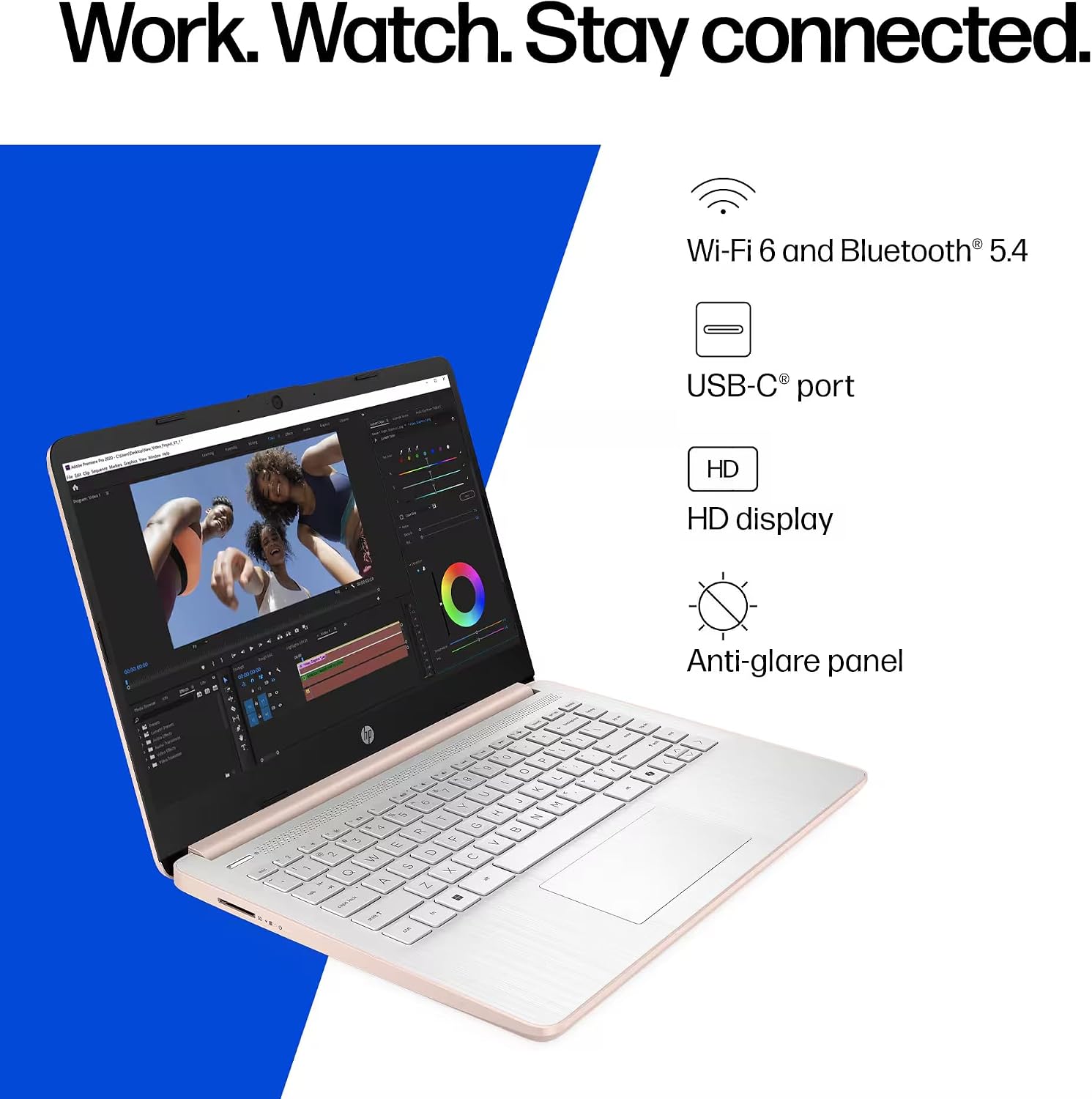 HP 14' Rose Gold Laptop for Student Business 2026, Intel CPU, Light & Slim, Fast, Office 365 Included, 16GB RAM,64GB eMMC, 4K Graphics, w/Accessories, Windows 11S