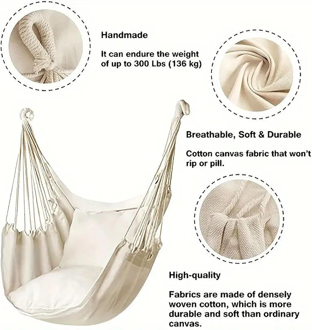 Hammock Swing - Dormitory Hanging Chair, Extended Seat Indoor Lazy Stool, Rocking Chair for College Students, Comfortable and Stylish Indoor Seat