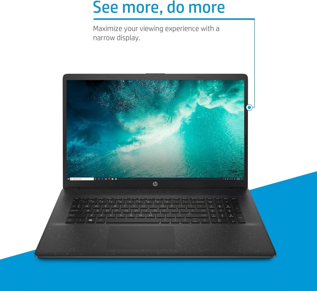 HP 17 Laptop (17.3' HD+ BrightView, Intel 10-Core i7-1355U, 16GB RAM, 512GB SSD, Narrow Bezel) for Business, Enterprise, Students, Long Battery Life, Wi-Fi 6, IST Hub, Webcam, Fast Charge, Win 11 Pro