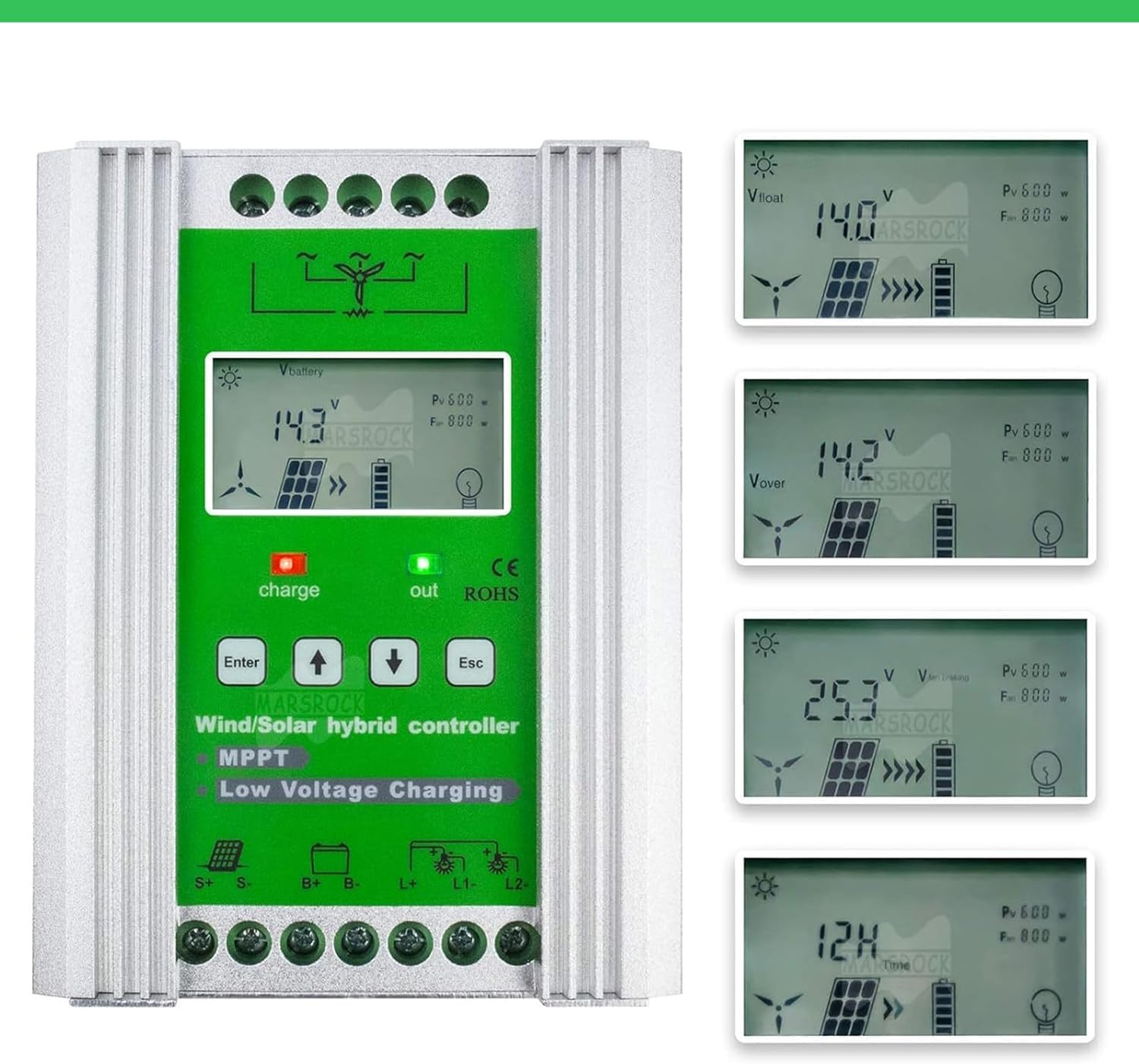 12000W Wind Solar Hybrid MPPT Charge Controller with Dump Load 30000W Wind Turbine Generator 3000W Solar Panel