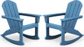 SERWALL Outdoor Adirondack Rocking Chairs Set of 2, All-Weather HDPE Adirondack Rocker Chair, Front Porch Rocker Chairs for Patio Lawn Porch Deck, Navy