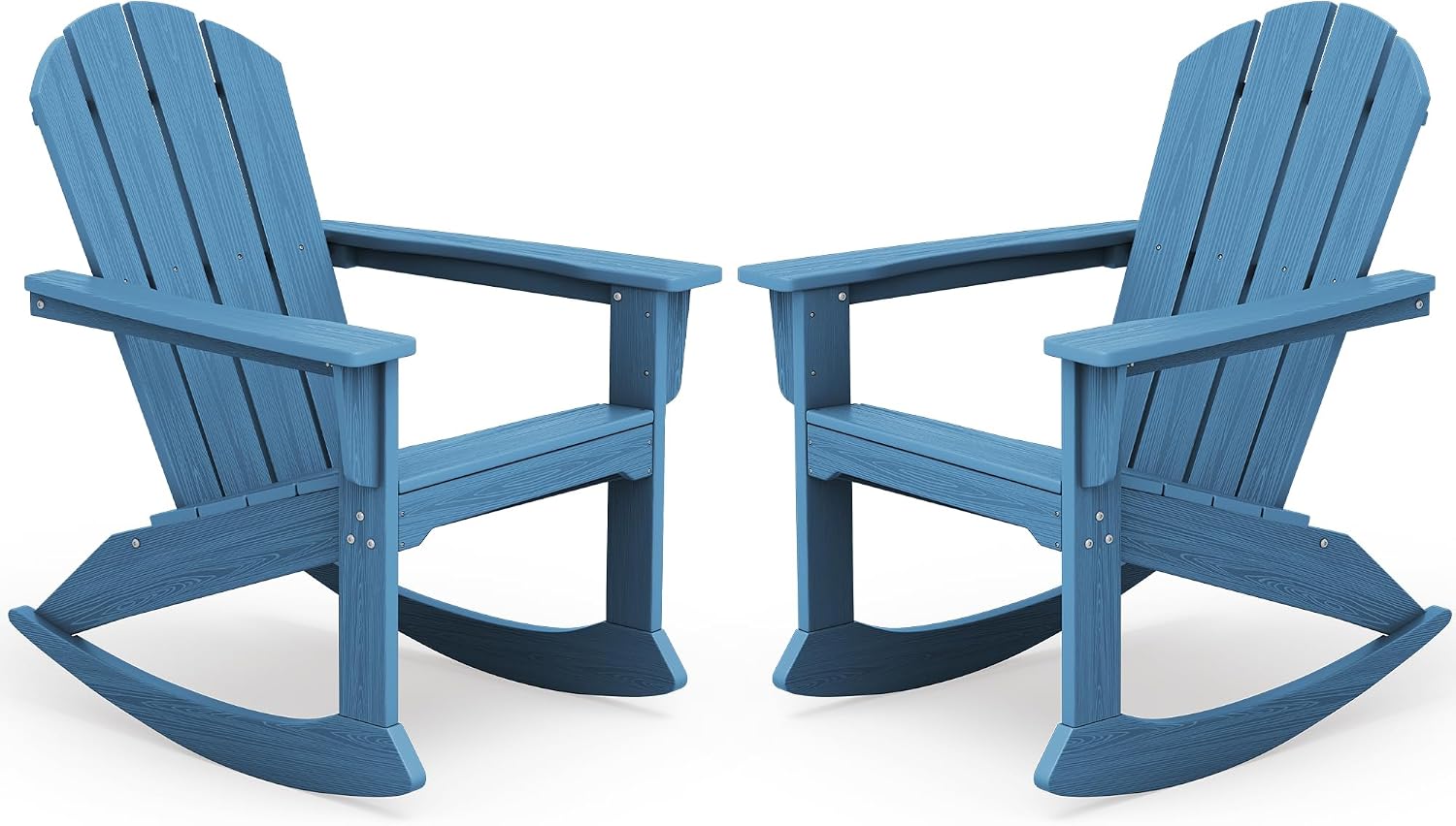SERWALL Outdoor Adirondack Rocking Chairs Set of 2, All-Weather HDPE Adirondack Rocker Chair, Front Porch Rocker Chairs for Patio Lawn Porch Deck, Navy