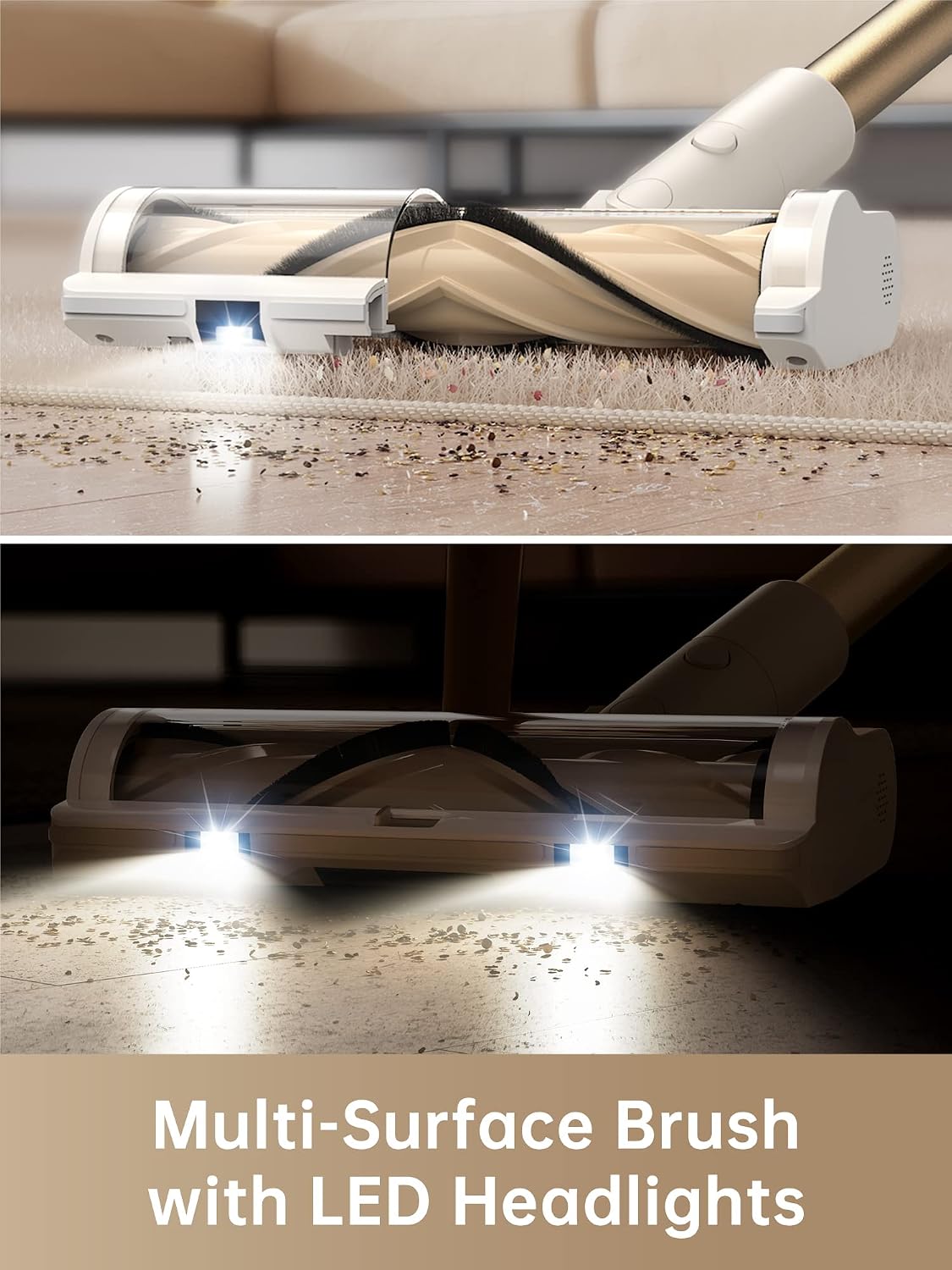 DREAME R10 Cordless Stick Vacuum Cleaner for Home, Powerful 120AW Suction with Anti-Tangle Brush, LED Headlights, Five-Layer Filtration, Up to 60 Mins, Handheld Vacuum Deep Clean Hair, Hard Floor
