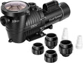 VIVOHOME 2.0 HP Self Priming In-Ground Swimming Pool Pump Dual Speed 2' 1.5' and 1.25'' Inlet/Outlet 230V Energy Saving w/Strainer Basket