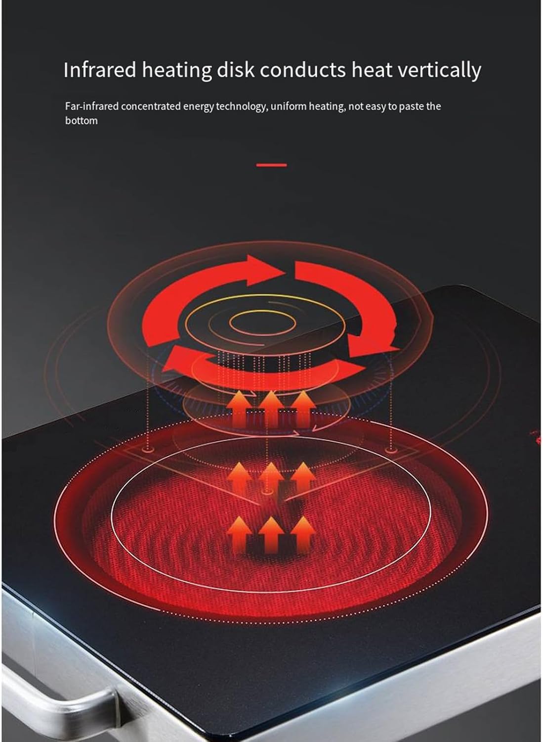 2200W Convenient High Power Electromagnetic Portable Induction Cooktop 5 Temperature Levels 3 Hour Timer Countertop Burner