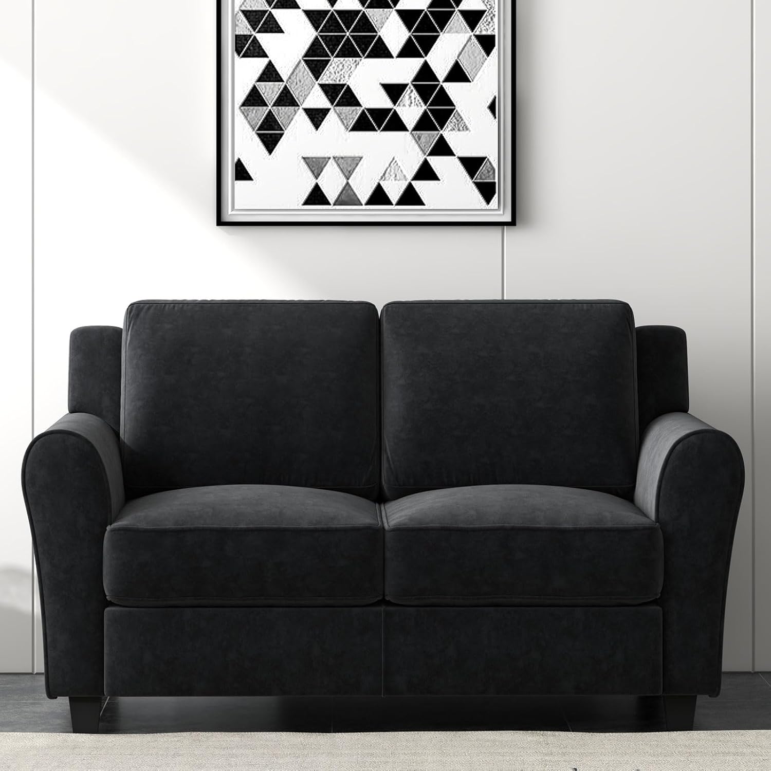 Bonzy Home 58' Loveseat Couches for Living Room, 2 Seater Modern Comfy Love Seat with Thick Cushion for Small Space Home Apartment Office Studio