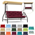 Waterproof Porch Swing Cushion Replacement, Thick 4' 2–3 Seat Outdoor Swing Seat Cushion with Backrest & Ties for Patio, Garden & Porch(Claret 40 * 60 in)