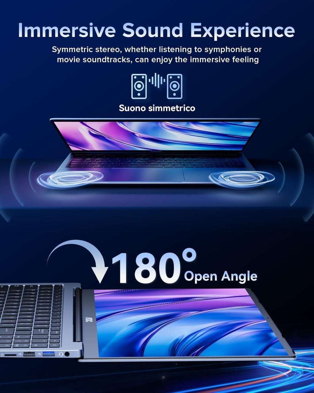 AOC Laptop Computer 15.6 Inch FHD Screen Laptop with N95 Processor(Up to 3.4GHz) 16GB RAM 512GB SSD Work Laptops Windows 11 Laptop Computer, Light&Thin, Metal Shell, Webcam, Type-C, USB3.2, -111